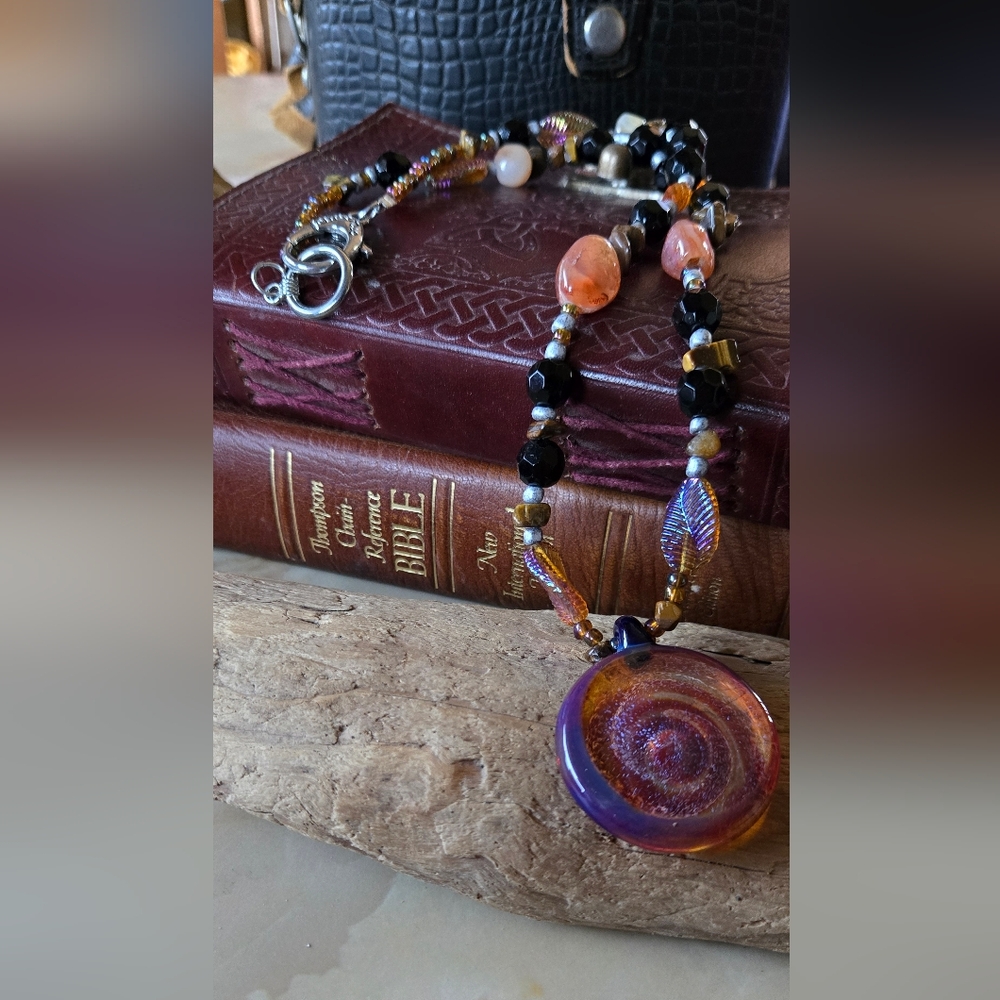 Desert Sunset Spiral Necklace” One Of A Kind